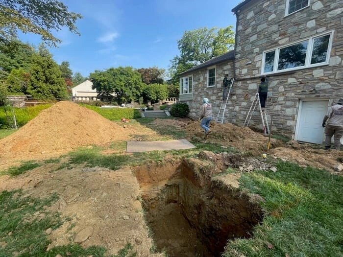 Residential Hardscape and Drainage project in rydal, pa